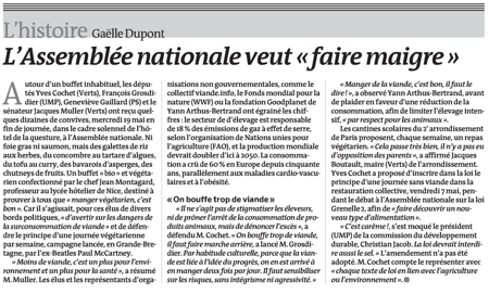 Le Monde - L'Assemblée nationale veut « faire maigre »